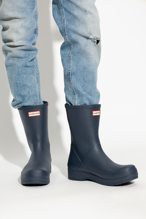 Mens knee high rain on sale boots